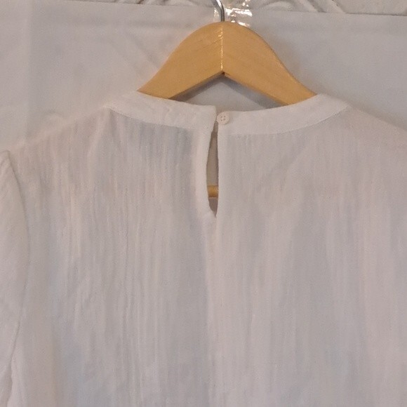 JOE'S JEANS OPTIC WHITE SHIRA COTTON TOP PUCKERED IN SIZE M NWOT - Picture 9 of 13